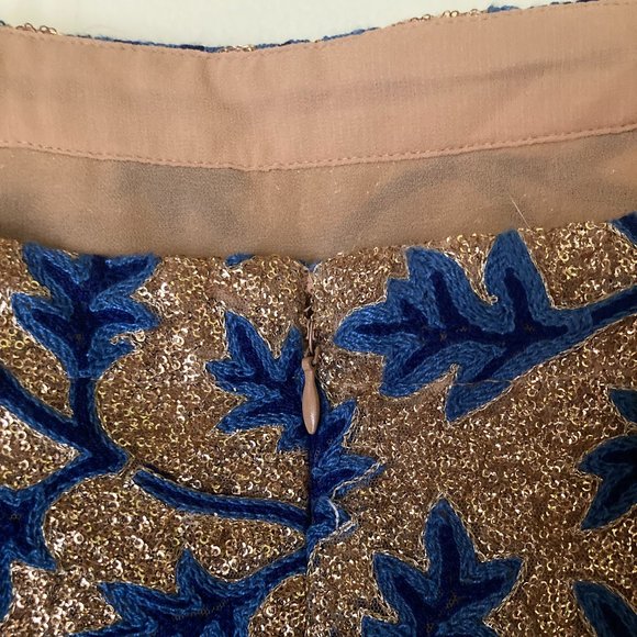 The Odells Anthropologie Gold Dress Small Petite - Picture 3 of 5